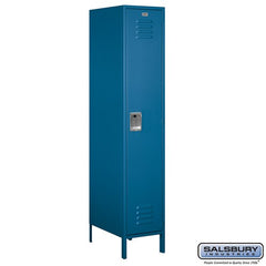 Salsbury 18" Wide Single Tier Standard 6 ft High 21" Deep Metal Locker 18-51161 Salsbury Blue Unassembled - USASafeAndVault