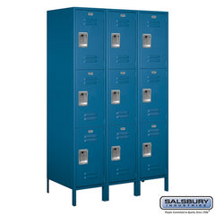 Salsbury 18" Wide Triple Tier Standard 6 ft x 21" Deep Metal Locker 18-53361 Salsbury Blue Unassembled - USASafeAndVault