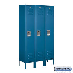 Salsbury 12" Wide Single Tier Standard 5 ft High x 12" Deep Metal Locker 61352 Salsbury Blue Unassembled - USASafeAndVault