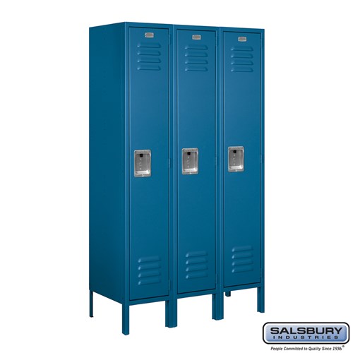 Salsbury 12" Wide Single Tier Standard 5 ft High x 15" Deep Metal Locker 61355 Salsbury Blue Unassembled - USASafeAndVault