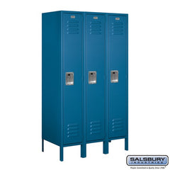 Salsbury 12" Wide Single Tier Standard 5 ft High x 18" Deep Metal Locker 61358 Salsbury Blue Unassembled - USASafeAndVault