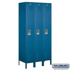 Salsbury 12" Wide Single Tier Standard 6 ft High x 18" Deep Metal Locker 61368 Salsbury Blue Unassembled - USASafeAndVault