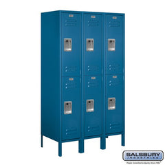 Salsbury 12" Wide Double Tier Standard 5 ft High x 18" Deep Metal Locker 62358 Salsbury Blue Unassembled - USASafeAndVault